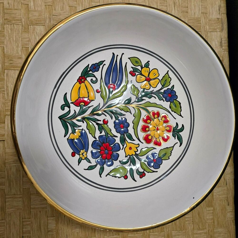 Vintage Handmade Serving Bowl Manousakis Keramik Rodos Greece